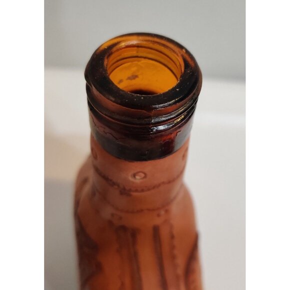 Vtg Leather Tooled Wrapped Wine/Liquor Decanter Columbian Souvenir Art Bottle - Picture 14 of 16